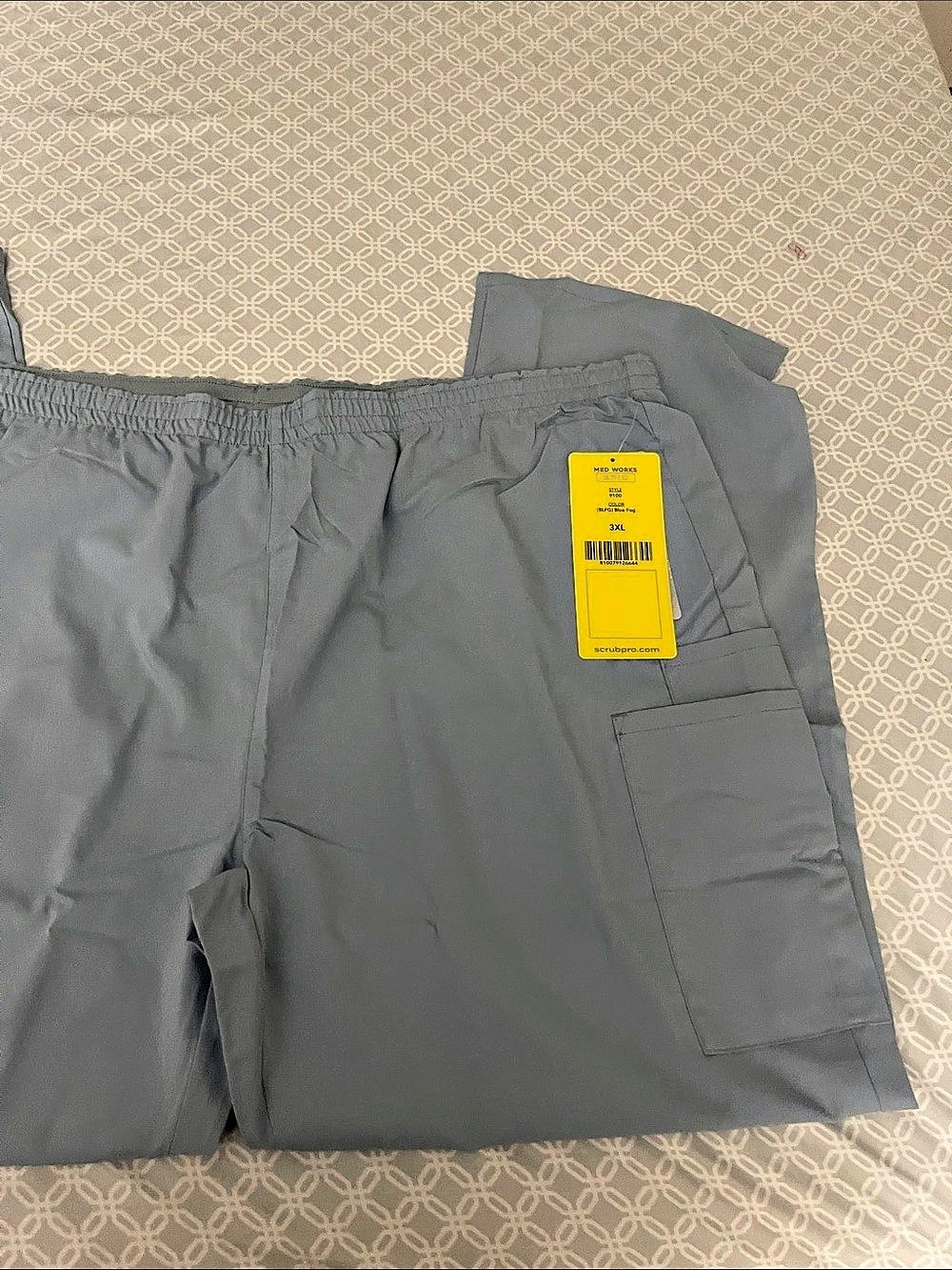 Med Works Epic Style 9100 Scrub Pant Cargo Scrub Pants blue fog 3XL NWT